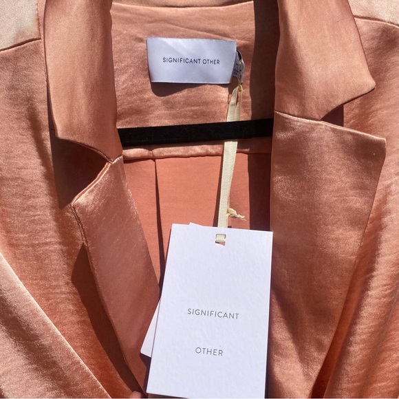 Significant Other, Papaya Pink Emile Top, Satin Long-sleeve (NWT) - Picture 4 of 7